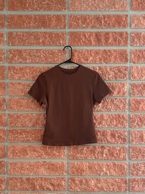 🌟 Pumiey Rust Brown Cotton Blend Top